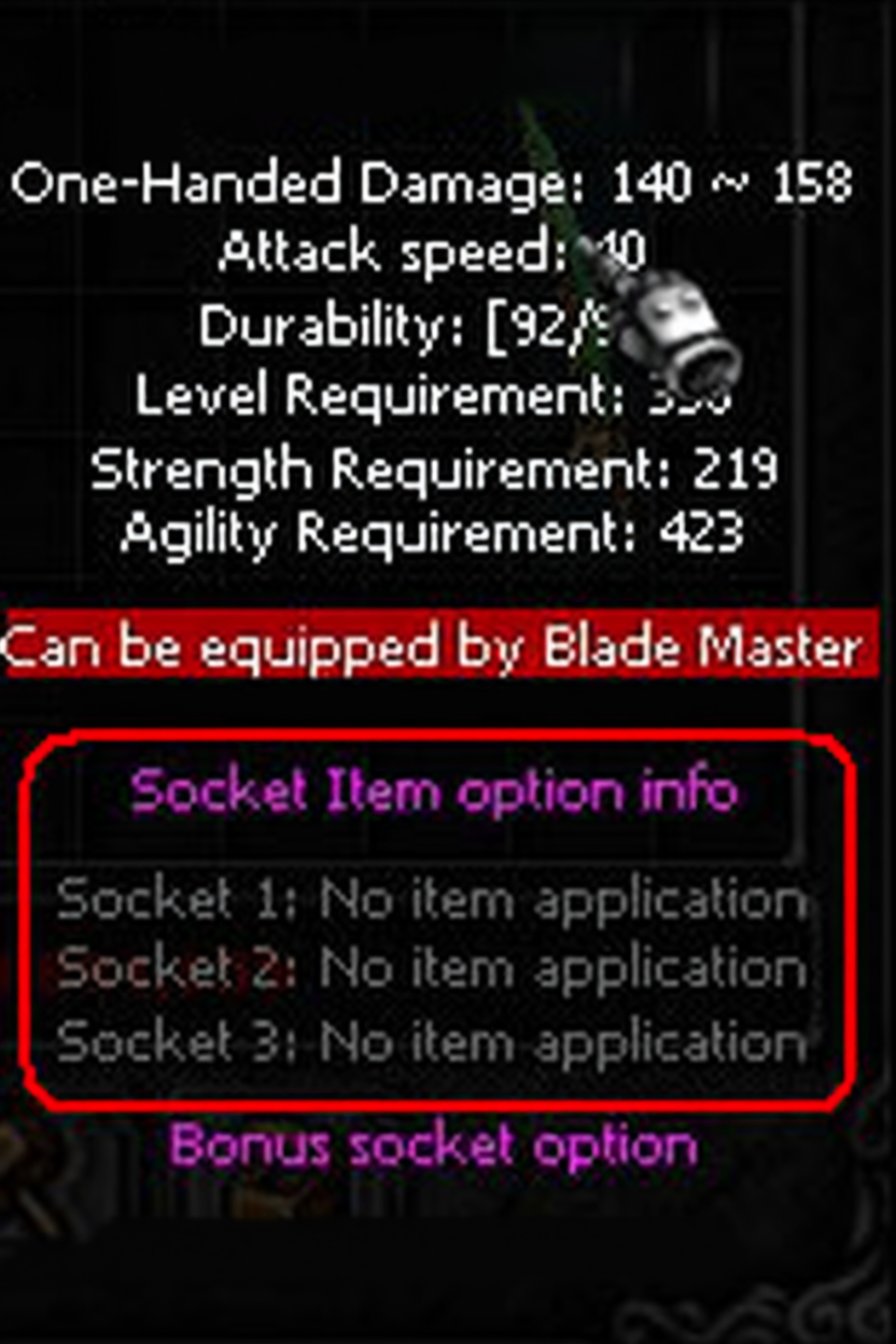 Example item with socket
